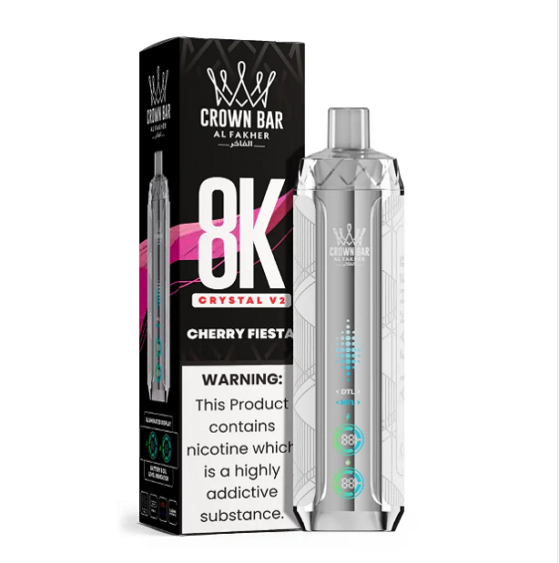 Al Fakher Crown Bar Crystal V2 8000 Cherry Fiesta