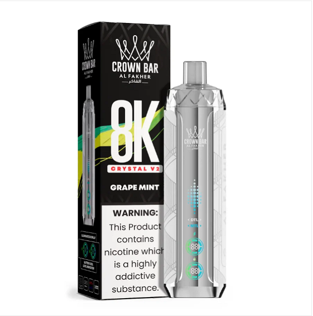 Al Fakher Crown Bar Crystal V2 8000 Grape Mint