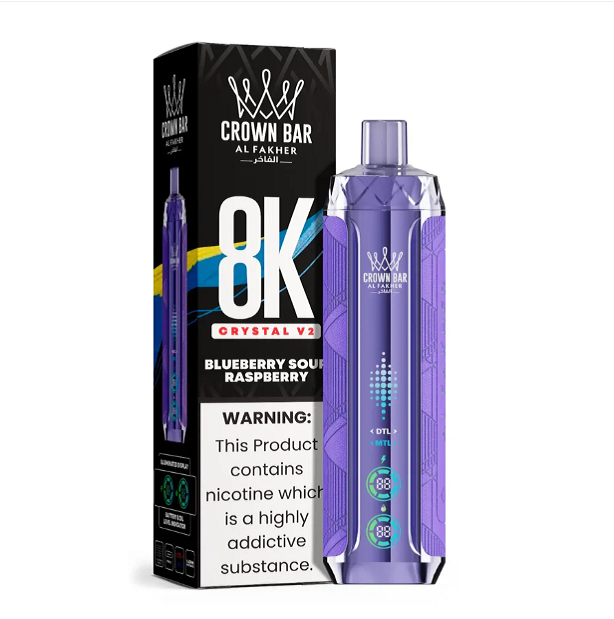 Al Fakher Crown Bar Crystal V2 8000 Bluesour Raspberry