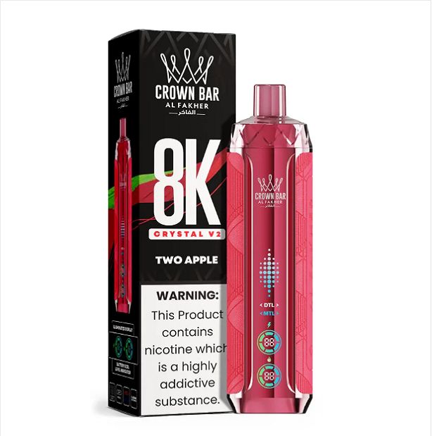 Al Fakher Crown Bar Crystal V2 8000 Two Apple